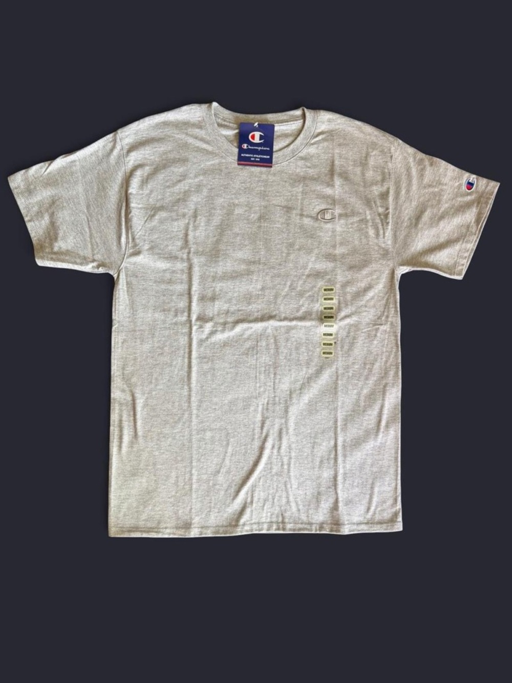 NWT Champion Oxford Gray Classic Jersey T-Shirt Men’s Medium C Logo